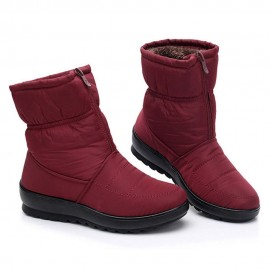 Waterproof Front Zipper Soft Sole Warm Lining Winter Snow Boots