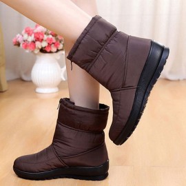 Waterproof Front Zipper Soft Sole Warm Lining Winter Snow Boots