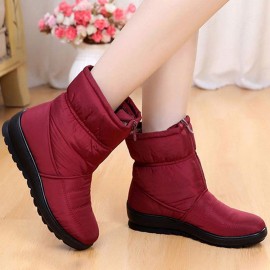 Waterproof Front Zipper Soft Sole Warm Lining Winter Snow Boots