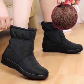 Waterproof Front Zipper Soft Sole Warm Lining Winter Snow Boots