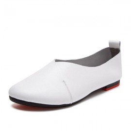 Big Size Leather Comfortable Slip On Lazy Casual Flat Shoes