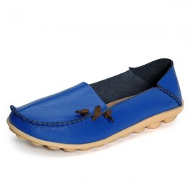 Big Size Comfortable Soft Casual Leather Multi-Way Flat Shoes