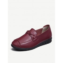 Women Solid Color Slip On Lazy Flat Shoes