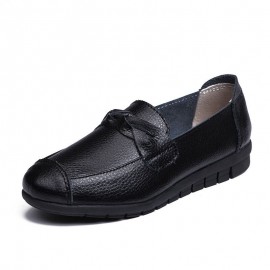 Women Solid Color Slip On Lazy Flat Shoes