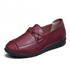 Women Solid Color Slip On Lazy Flat Shoes