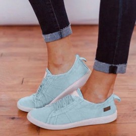 Women Large Size Elastic Band Decor Comfy Casual Flats