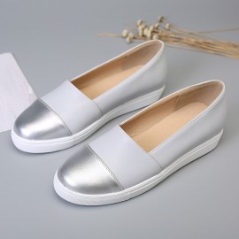 Plus Size Women Casual Splicing Slip On Flats