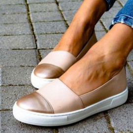 Plus Size Women Casual Splicing Slip On Flats