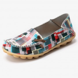 Women Big Size Colorful Pattern Slip On Lazy Soft Sole Comfortable Casual Flat Shoes