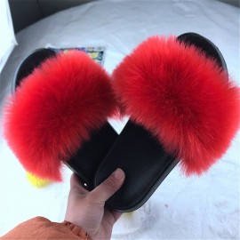 Plus Size Women Plush Decor Comfy Non Slip Sliders Slippers