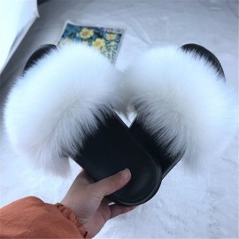 Plus Size Women Plush Decor Comfy Non Slip Sliders Slippers