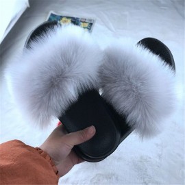 Plus Size Women Plush Decor Comfy Non Slip Sliders Slippers