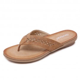 Rhinestone Clip Toe Holiday Hollow Out Flip Flops Beach Slippers