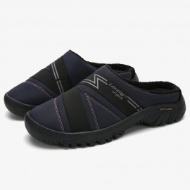 Women Winter Warm Lining Closed Toe Flat Home Slippers