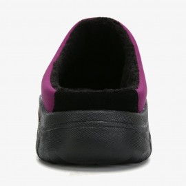 Women Winter Warm Lining Closed Toe Flat Home Slippers